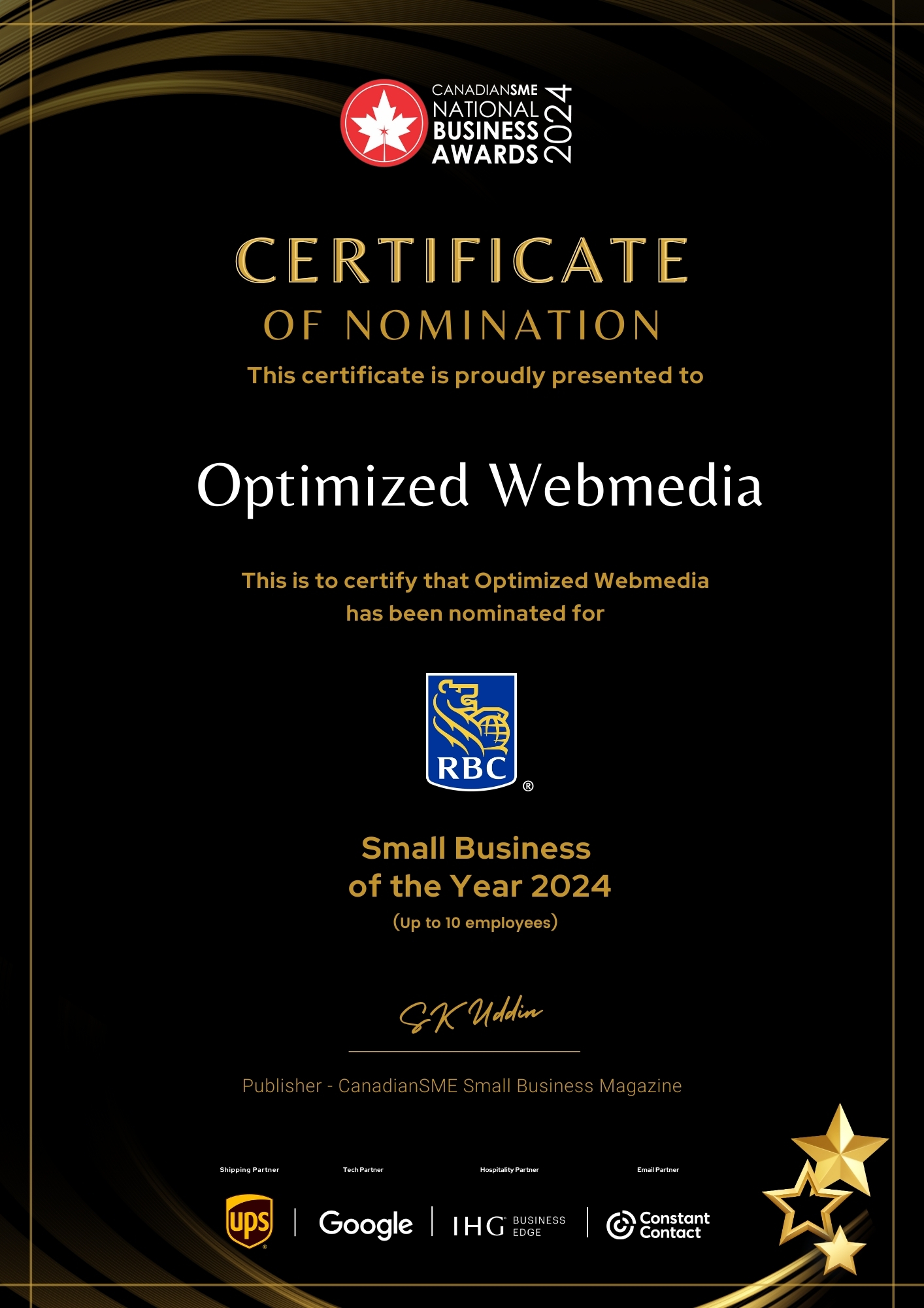 CanadianSME Small Business of the Year Awards 2024 Nominee